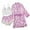 Purple, variant on Glisme Silk Pajamas For Women Set Set Floral Lace Sleepwear Camisole Top Shorts And Robe 3Pcs Pjs Cozy Mint Green Home Clothes