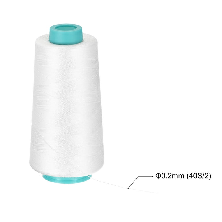 Uxcell 3000 Yards 40S/2 All-Purpose Polyester Sewing Thread (White) 