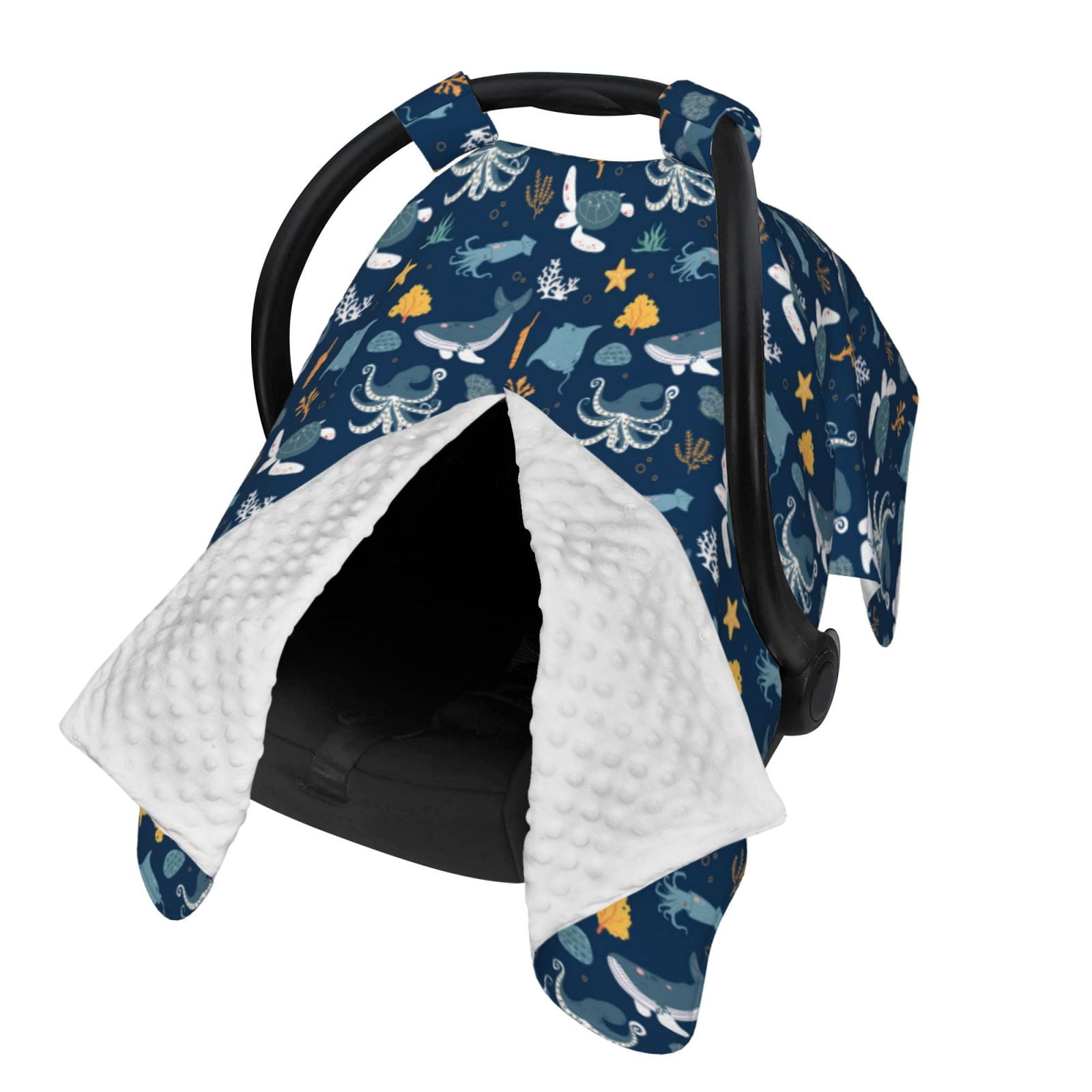 Naloa Sea Turtle Baby Car Seat Cover, Breathable Baby Carrier Cover, Multiuse Baby Carrier Cover & Nursing Breastfeeding Cover