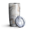 thumbnail image 2 of 20oz Tumbler with Lid and Straw Stainless Gilt Marble Steel Vacuum Insulated Water Coffee Tumbler Cup, Double Wall Vacuum Insulated Travel Mug Reusable Tumblers for Ice Drinks, Hot Beverage, 2 of 7