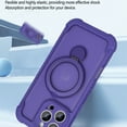 thumbnail image 4 of for iPhone 16 Plus Case Compatible with MagSafe, Hybrid PC+TPU Back Cover with 360° Rotating Ring Kickstand, Magnetic Shockproof Protective Slim Phone Case for iPhone 16 Plus - Purple, 4 of 6