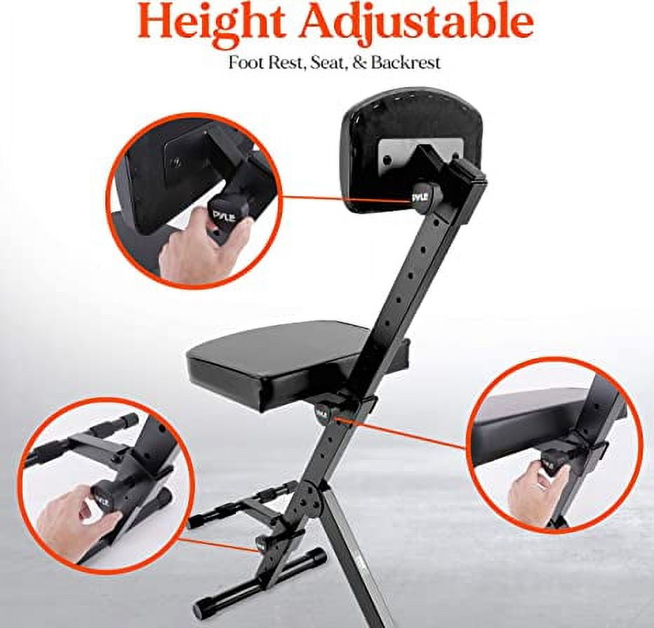 Pyle Padded Bench-Guitar/Keyboard Performer and DJ Deluxe Seat w/Adjustable Backrest