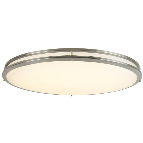 Design House Owens 32" Integrated LED Modern Dimmable 1 Light Brushed Nickel Flush Mount Ceiling Light with White Frosted Shade