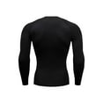 thumbnail image 3 of Hogleaql Men's Compression Shirts Running Crew Neck Quick Dry Long Sleeve Undershirt Gym Baselayers Tops Sport Athletic Fitness Muscle T-Shirts Black M, 3 of 3