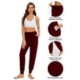 thumbnail image 2 of Hanerdun Womens Sweatpants with Pockets Ankle Elastic Waist Yoga Athletic Joggers Activewear Red L, 2 of 7