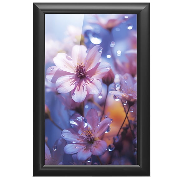 Cuadro Decorativo 69x49 cm Flores Papel Metálico Textura Brillante