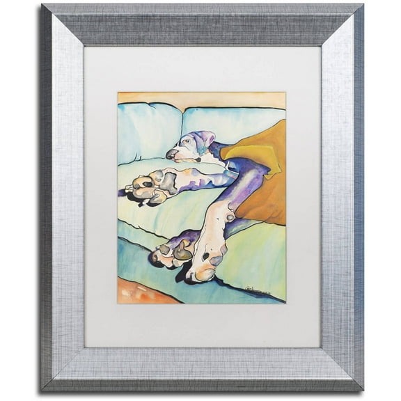 Trademark Fine Art "Sweet Sleep II" Canvas Art by Pat Saunders-White, White Matte, Silver Frame