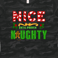 thumbnail image 4 of Inktastic Nice Until Proven Naughty with Holly and Gingerbread Man Women's T-Shirt, 4 of 5