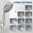thumbnail image 3 of High Pressure Setting Handheld Shower Head Detachable Showerhead Spray Builtin Power Wash to Clean Tub Tile & Pets Extra Long Stainless Steel Hose Adjustable Br, 3 of 7