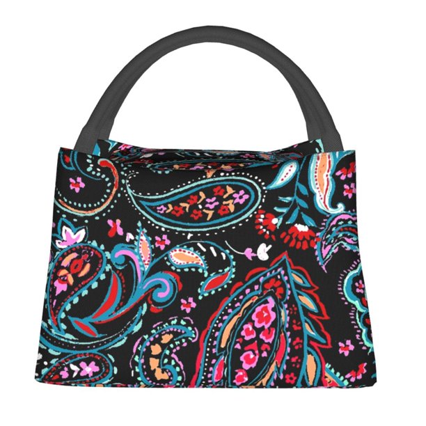 Fotbe Paisley Bolsa Térmica Portátil con Estampado, Bolsa de Entrega de Alimentos Aislada, Bolsa Reutilizable de Gran Capacidad para Comidas y Supermercado