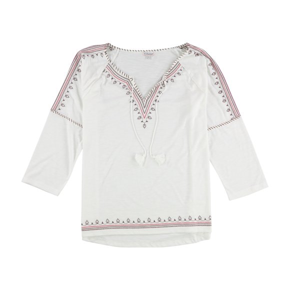 PJ Salvage - Camiseta de pijama bordada para mujer, color blanco, pequeña