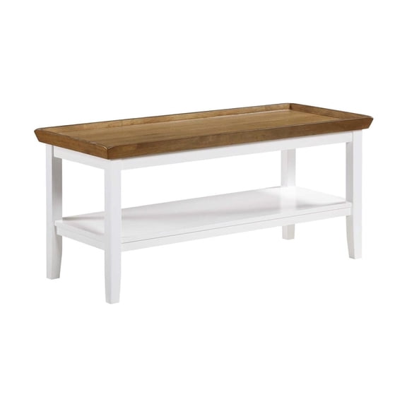 Coffee Table - Solid Rubberwood Design with Shelf - 36" x 21.5" x 18"