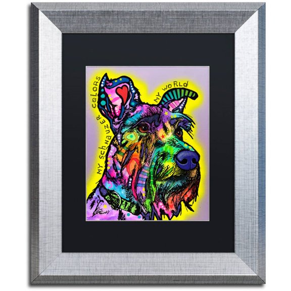 Trademark Fine Art "My Schnauzer" Canvas Art by Dean Russo, Black Matte, Silver Frame