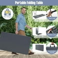 thumbnail image 6 of 8ft Plastic Folding Table, 350 LBS Outdoor Heavy Duty Folding Tables with HDPE Tabletop, Handle, Lock, Foldable Rectangle Portable Utility Card Table for Picnic, Party, Camping, Dining, 6 of 8