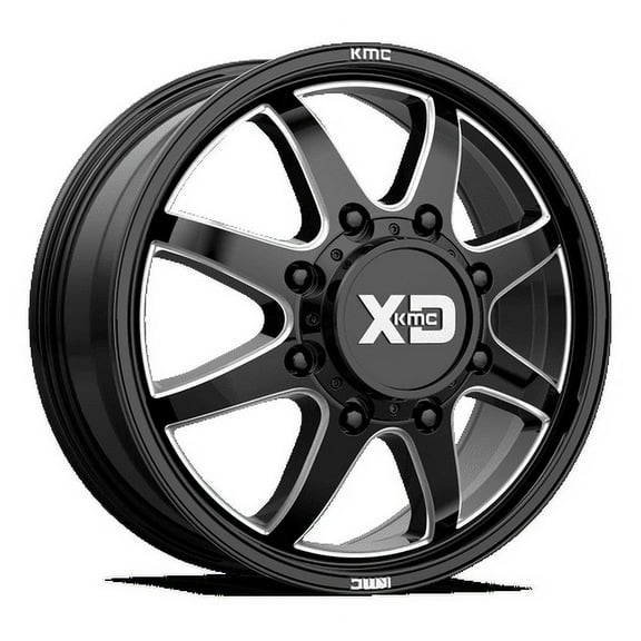 22x8.25 XD XD845 PIKE DUALLY Gloss Black Milled - Front Wheel 8x170 (105mm)