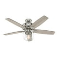 thumbnail image 6 of Hunter 52 inch Indoor Ceiling Fan with LED Light and Remote Control - Standard Mount Ceiling Fan, 5 Blades, For Bedroom, Living Room, or Kitchen, Quiet - Bennett 54188, Brushed Nickel, 6 of 18