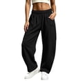 thumbnail image 4 of Women's cargo sweatpants elastic waist Womens Winter Casual Fashion Solid Color Multi Pocket Drawstring Elastic Waist Sweatpants Comfy Sweatpants for Women Gifts for Her, 4 of 7