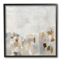 Stupell Industries Modern Flecked Landscape Abstract Painting Black Framed Art Print Wall Art, 17 x 17