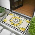 thumbnail image 5 of Summer Lemon 2x3 Door Mat Rug, Farmhouse Black Check Plaid Vintage Non-Skid Rubber Backing Large Rectangle Rugs - Living Room Bedroom Home Office, Indoor Floor Mat Carpets Washable Rug, 5 of 9