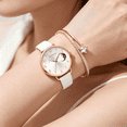 thumbnail image 4 of YATLTE Leather Women Watches, Ladies Dress Analog Quartz Date Classic Luminous Leather Strap Waterproof Female Wrist Watch, 4 of 6