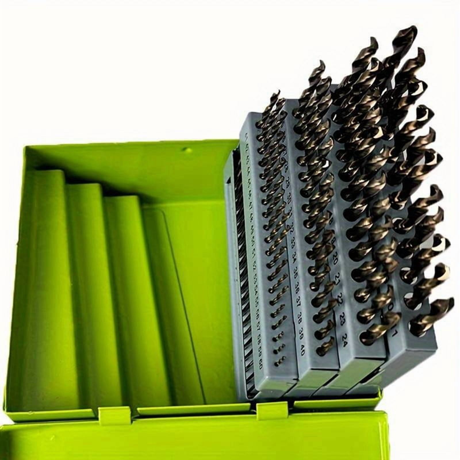 Industrial-Grade Full-Grinding Small Twist Drill 60PC High-Speed Steel Round Shank Number Drill Box