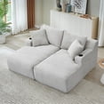thumbnail image 2 of Leumius Oversized Double Chaise Lounge Sofa Bed, Boneless Lounge Sofa Bed with Cupholders,Fluffy Modern Sleeper Loveseat for Living Room,No Assembly Required,Light Gray, 2 of 11