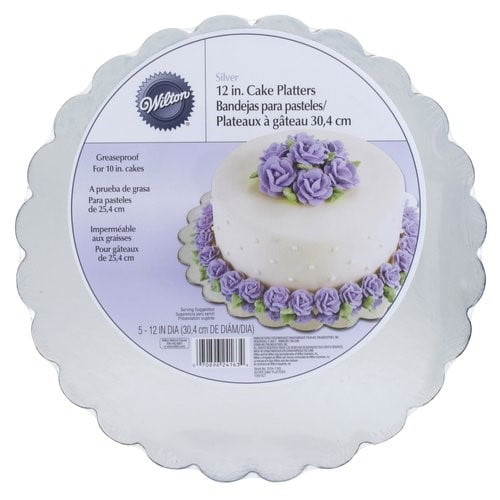 Wilton 12inch Round Cake Boards, Silver, 5Count