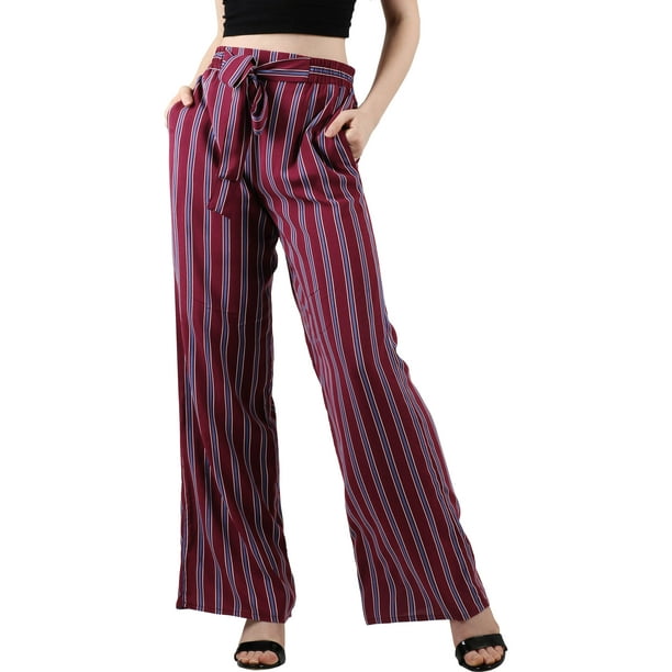 side stripe palazzo pants