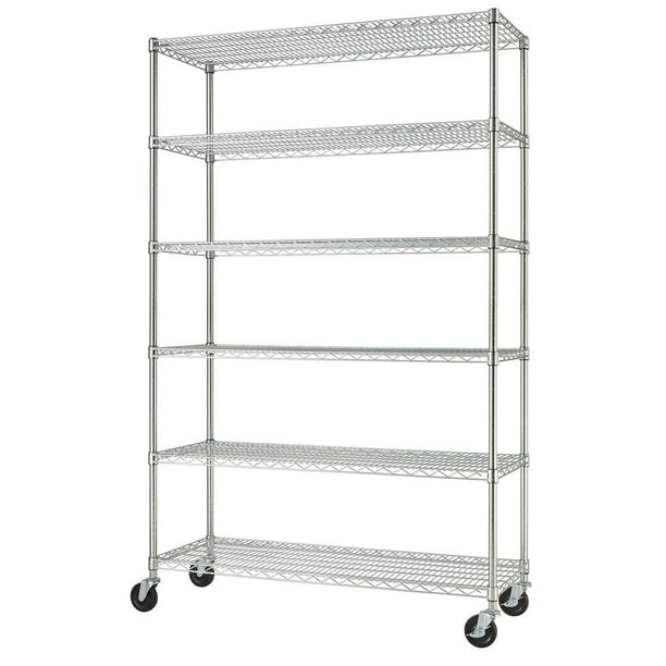 TRINITY 6Tier Wire Shelving Rack, 48"x18"x72"