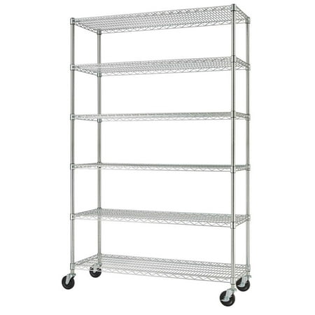 TRINITY 6-Tier Wire Shelving Rack, 48"x18"x72"