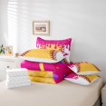 thumbnail image 6 of Homewish Watercolor Ink Painting 7 Pieces Bedding Comforter Set,Baseball Sport Full Bedding Set,Yellow White Hotpink Fitted Sheet Flat Sheet For Teens,Microfiber Bedroom Decor Reversible, 6 of 8