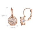 thumbnail image 2 of Yoursfs Leverback Earrings for Women Inlay Cubic Zirconia Filigree Gold Plated Hollow Rose Flower Earrings Drop Piercing Earrings Jewelry Gift, 2 of 5