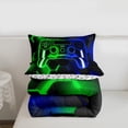 thumbnail image 7 of Erosebridal Gradient Gamepad Comforter Sets Twin Size, Abstract Geometric Comforters & Duvets, Gaming Reversible Duvet Insert, Lightweight Room Decoration, 2pcs, 7 of 7