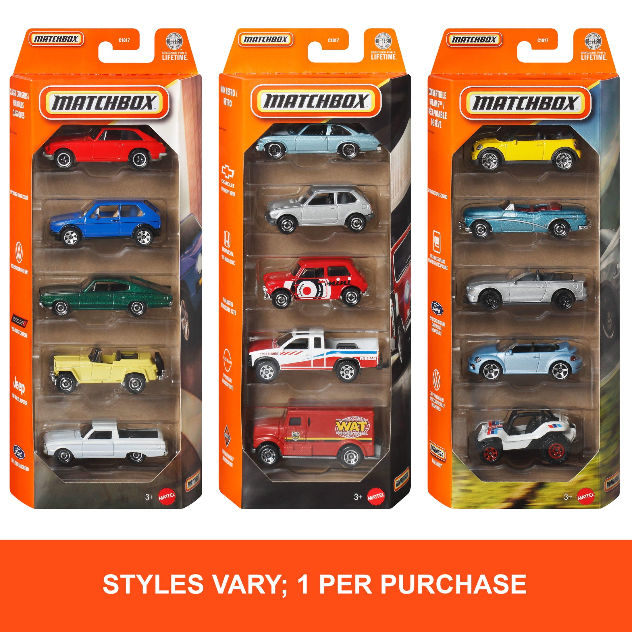 Matchbox 戦車など　5台セット Matchbox, Toy Cars Trucks Aircraft, 1:64 Scale, Set of 5 - Walmart.com