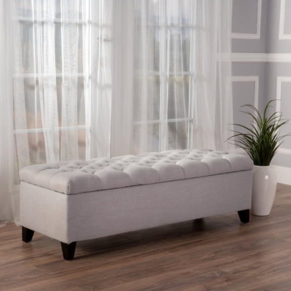 Christopher Knight Home ®   Button - Tufted and Diamond - Stitched Storage Ottoman, Beige