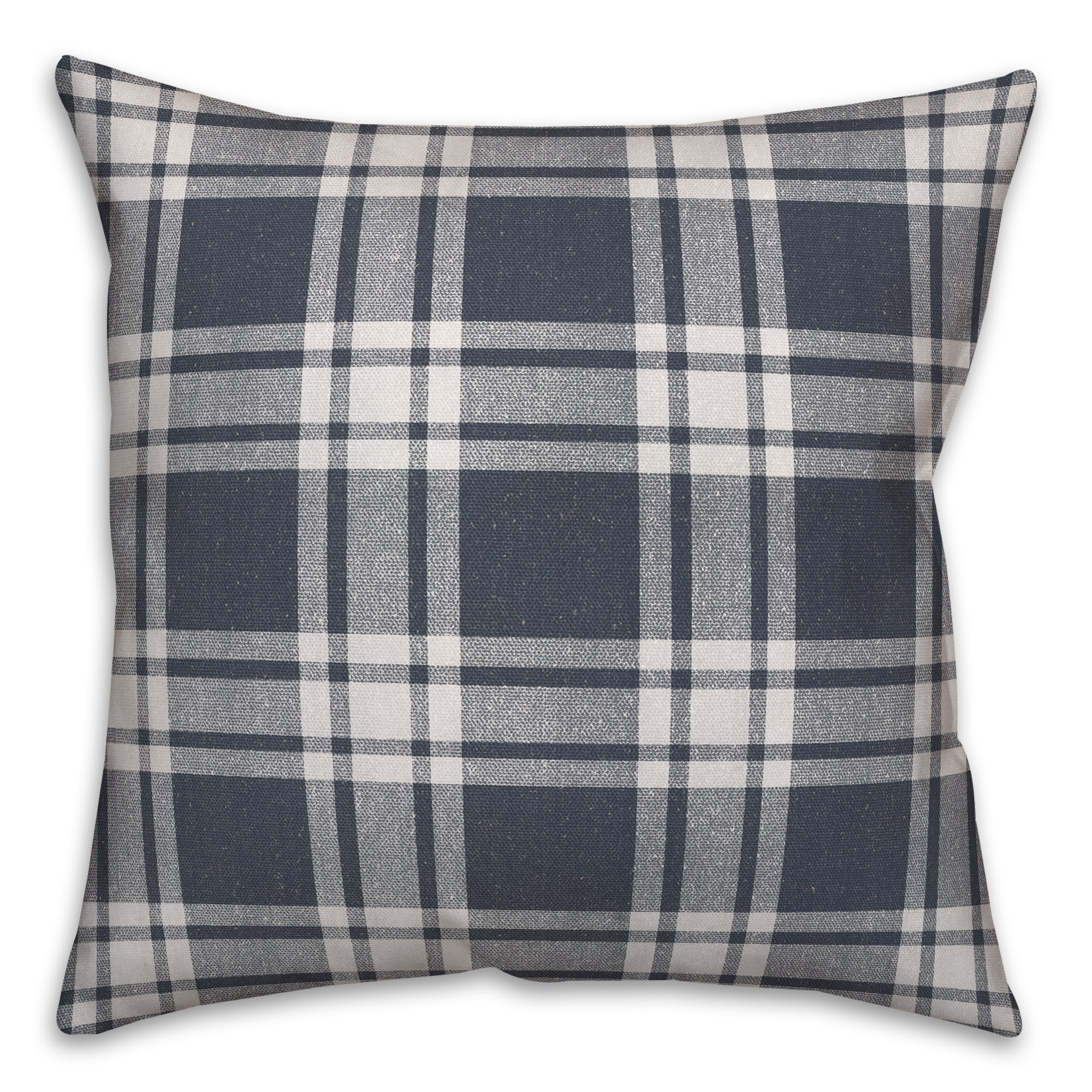 Creative Products Distress Plaid Blue 16 x 16 Indoor / Outdoor Pillow
