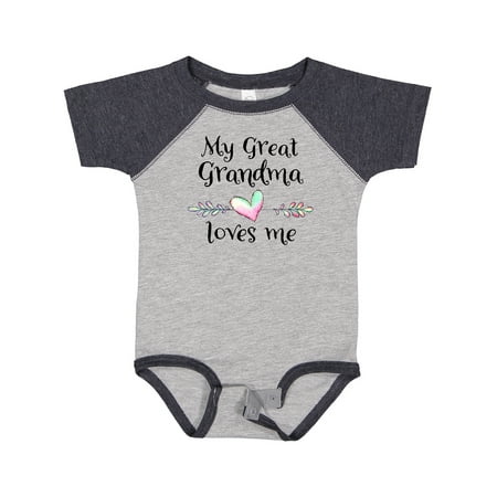 

Inktastic My Great Grandma Loves Me- Heart Great Grandchild Gift Baby Boy or Baby Girl Bodysuit