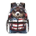 thumbnail image 1 of Disketp Patriotic Boxing Bear Art Mochila Estampada para Hombre y Mujer – Mochila Ligera Clásica con Múltiples Bolsillos para Universidad, Trabajo y Viajes-One Size, 1 of 5