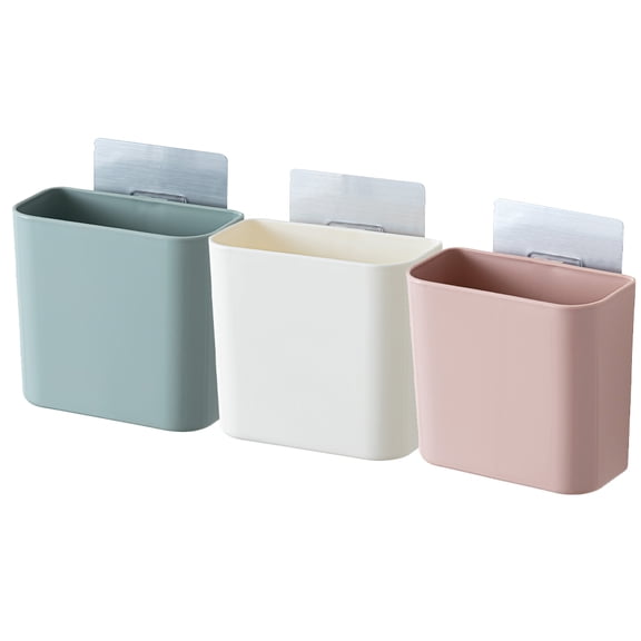 Milisten Adhesive Wall Organizer Storage Organizer Box Blue 3Pcs Self Draining