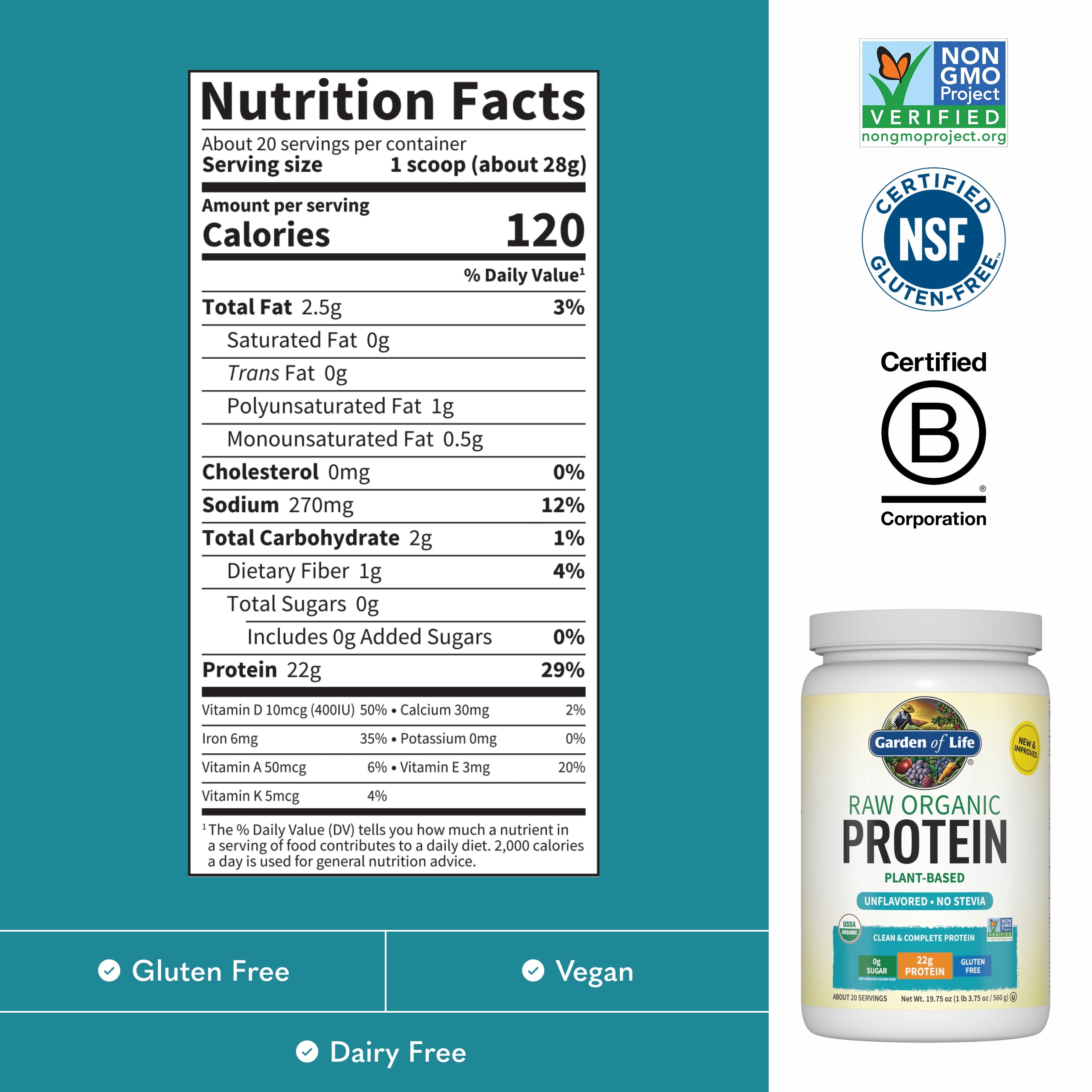 Garden of Life Grass Fed Collagen Peptides & Raw Organic Protein Bundle