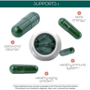 Organic Spirulina and Chlorella Capsules – 180 Blue Green Algae & Chlorophyll Capsules