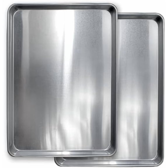 Commercial Quality Cookie Sheet Pan - 2 Pack Aluminum Half Sheet Baking Pan by - This 18x13 Baking Sheet Set is Rust & Warp Resistant, Heavy Duty, of Thick Gauge
