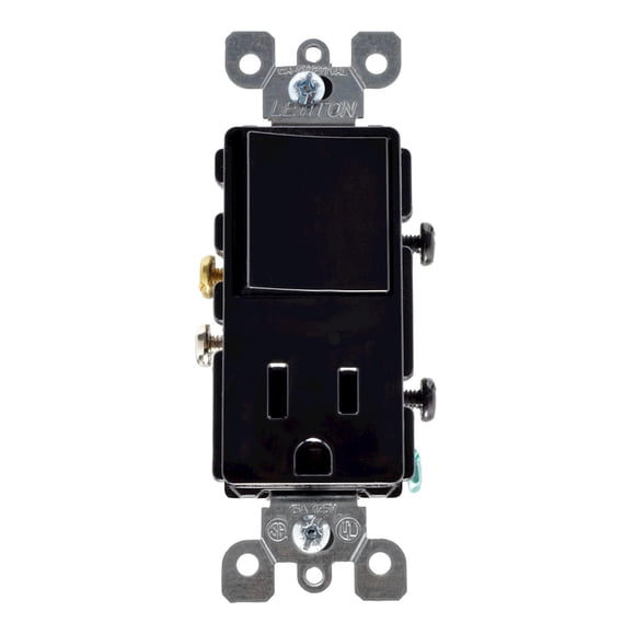Interruptor Y Receptaculo Leviton Negro Para Luz Y Aparatos