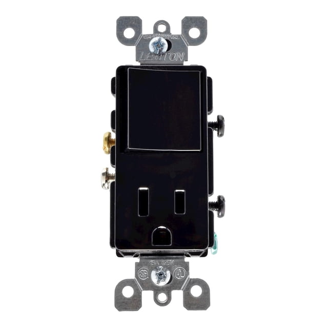 Interruptor Y Receptaculo Leviton Negro Para Luz Y Aparatos