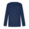 thumbnail image 4 of Pullover Tops New Women Long Sleeve Casual Crewneck T Shirt Solid Color Pullover Tops Classic-Fitting Fashion Blouses Shirts for Women New Dark Blue XXL, 4 of 7