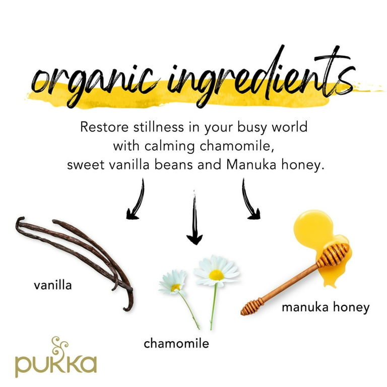 Pukka Organic Chamomile, Vanilla & Manuka Honey Tea X20 CompostableTea Bags 20 Per Pack
