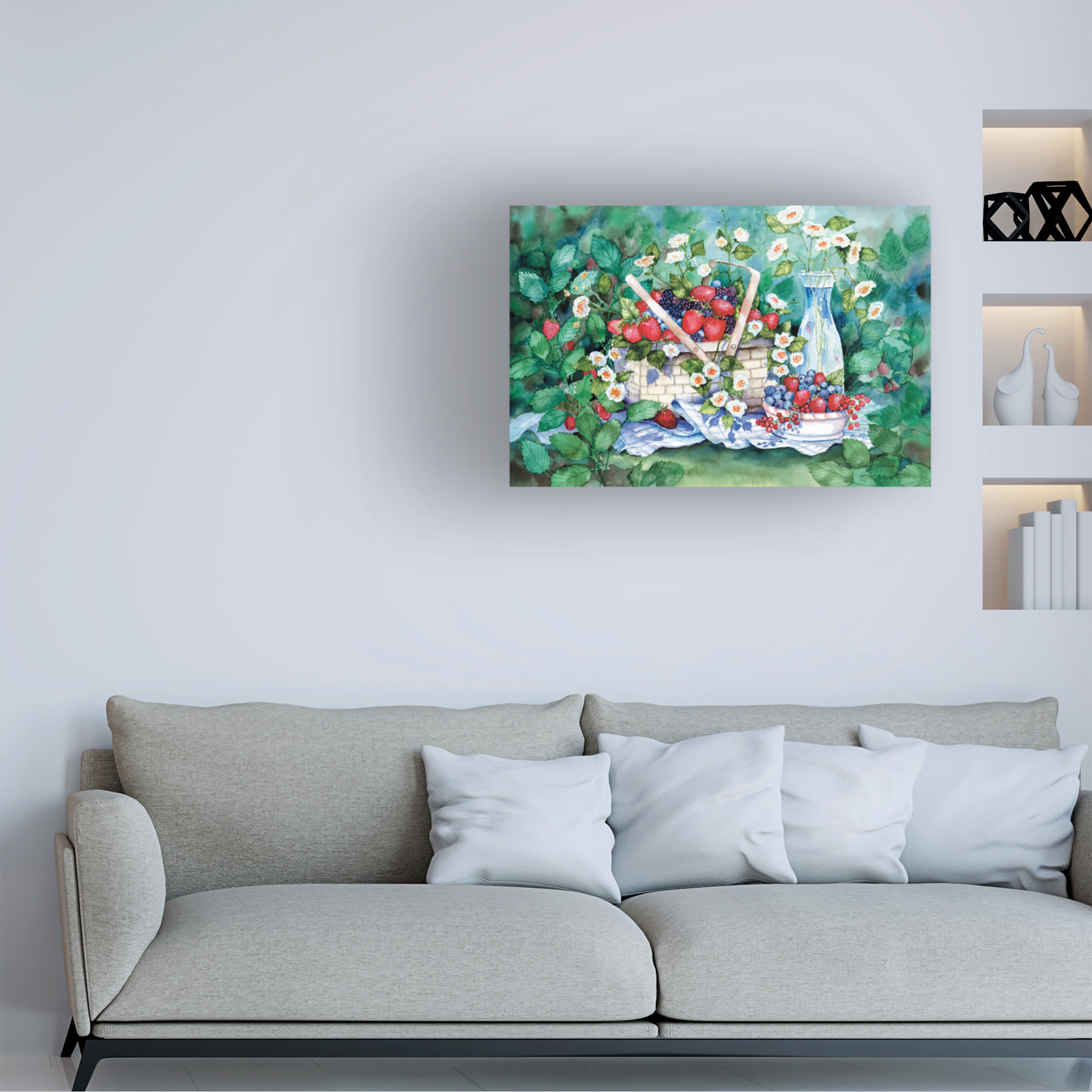 Trademark Fine Art 'Strawberry Picnic' Canvas Art by Kathleen Parr McKenna