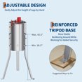 thumbnail image 3 of New Manual 2-4 Frame Honey Extractor Separator,Food Grade Stainless Steel Honeycomb Spinner Drum with Adjustable Height Stands,Beekeeping Pro Extraction Apiary Centrifuge Equipment, 3 of 11