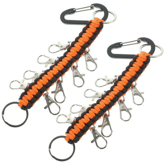 LOLIPPYY 2Pcs Strong Paracord Key Holder with Climbing Lock Buckle for Backpack and Belt Attachment