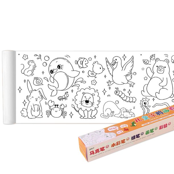 Childrens Drawing Roll Roll Of Coloring Paper for Kids Drawing Waterproof Scroll Coloring
